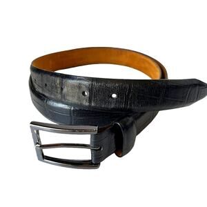 REMO TULLIANI Italian Calfskin 5761 Embossed Leather Dress Belt Mens Sz 44